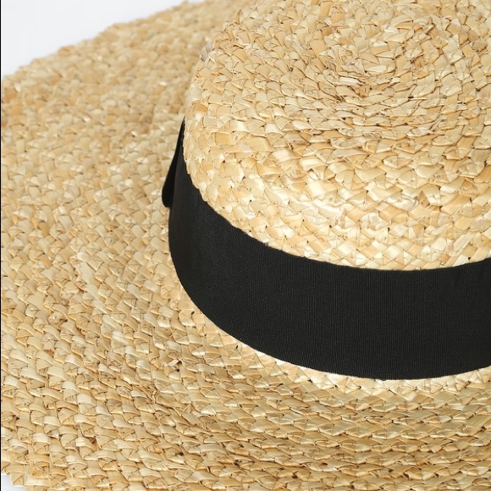 Wide Brim Oversized Boho Straw Round Beach Sun Hat - Picture 5 of 5
